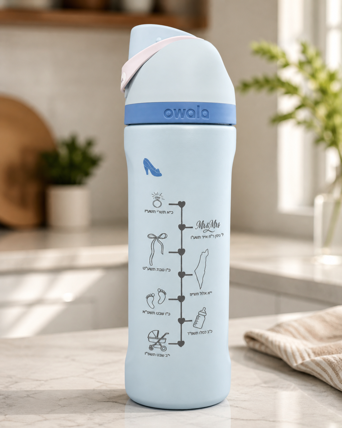 Owala Disney Princess FreeSip Insulated Stainless Steel Water Bottle with Straw for Sports and Travel, BPA-Free Sports Water Bottle, 24 oz, Cinderella